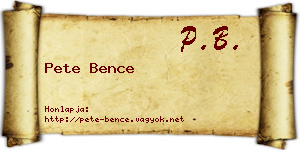 Pete Bence névjegykártya